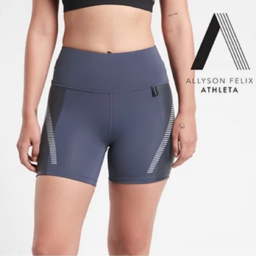 Athleta x Allyson Felix Legend Shortie Shorts XXS Blue Compression Biker Shorts